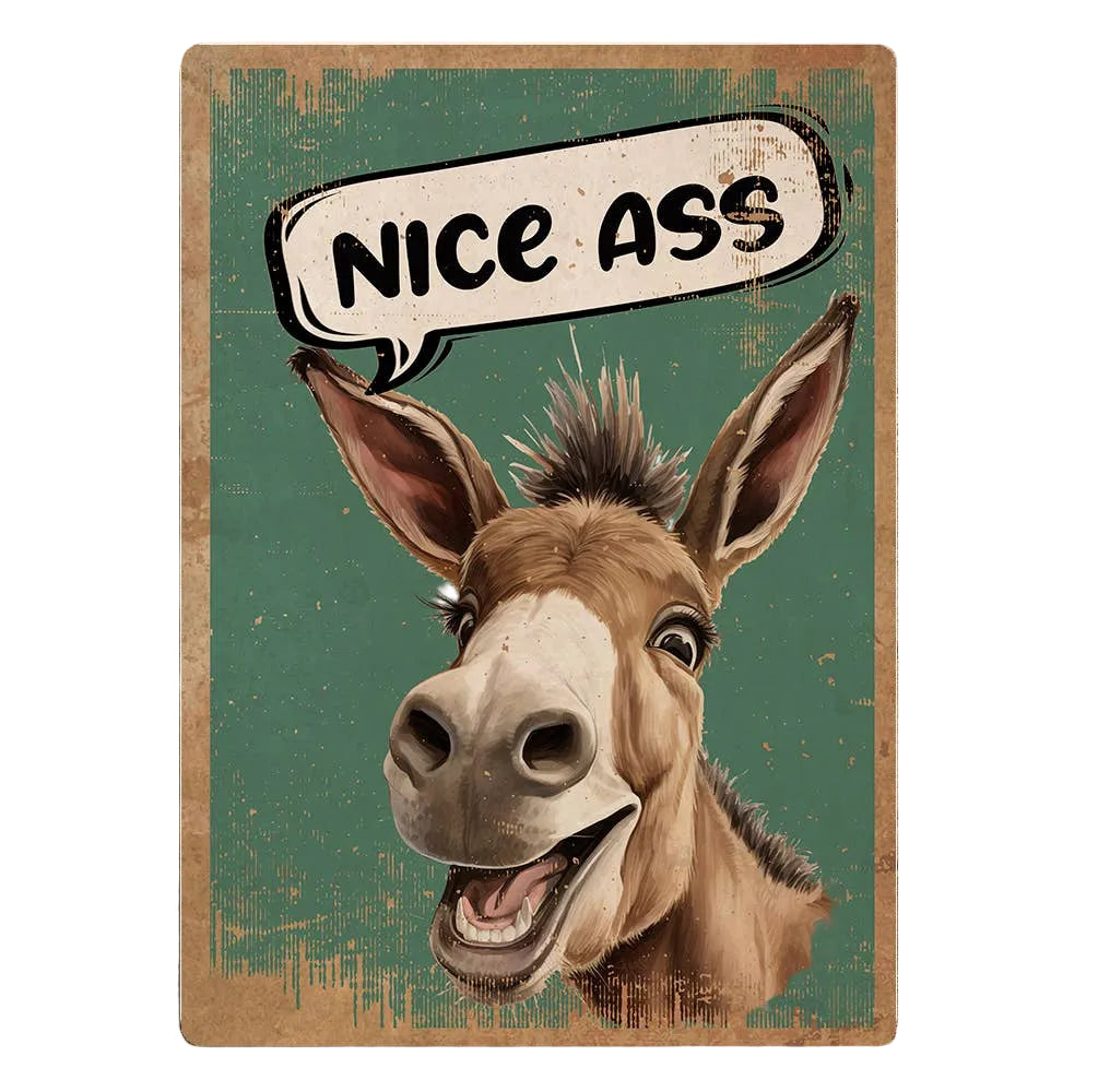 Nice Ass Donkey Metal Wall Sign Plaque 6x8inch