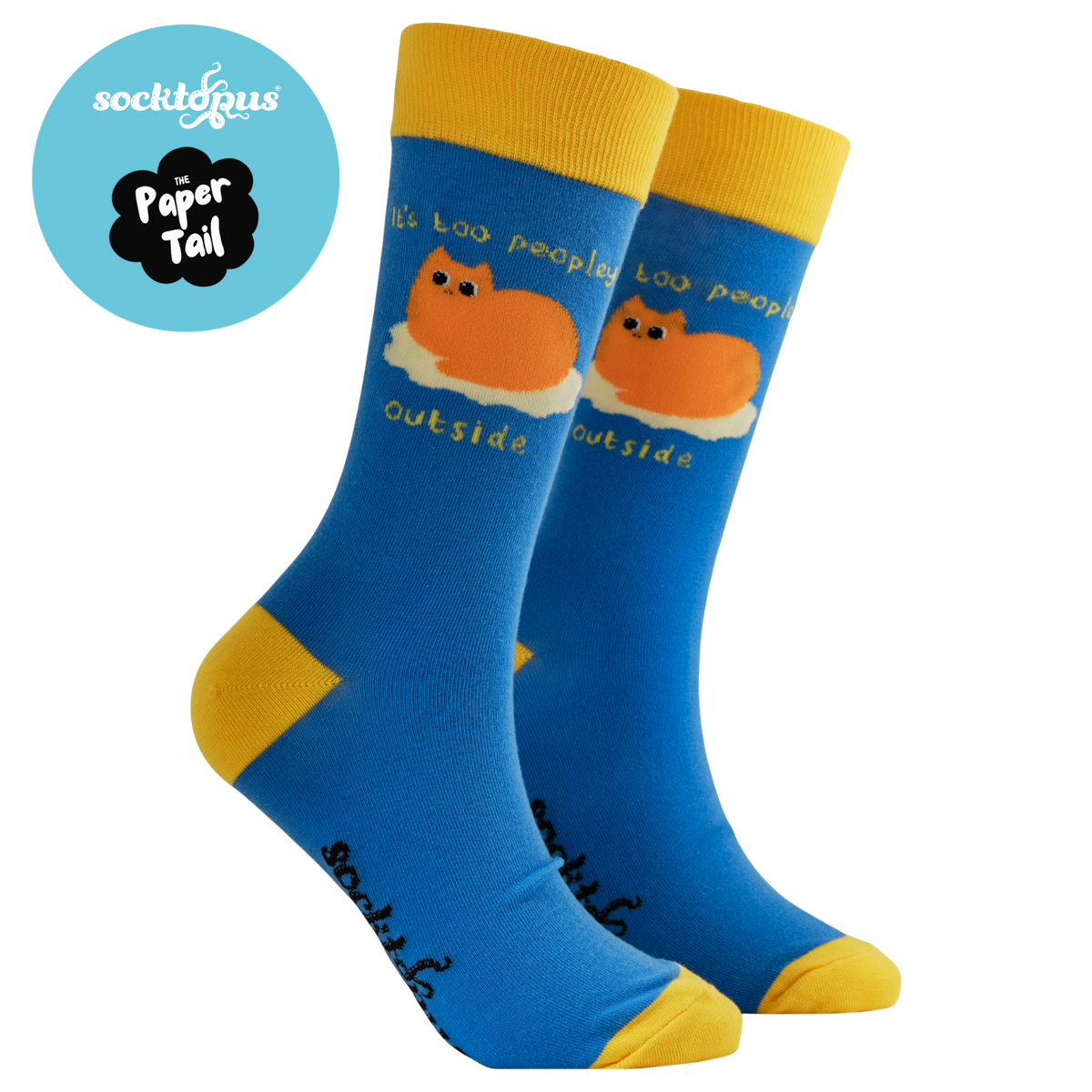 It's Too Peopley Outside Socks in Blue
