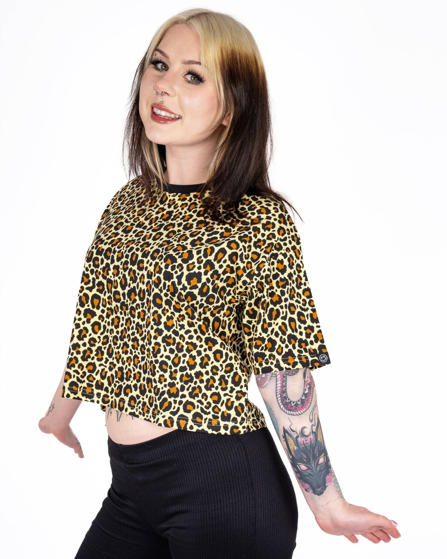 Classic Leopard Cropped Boxy Tee By Rebel Romance
