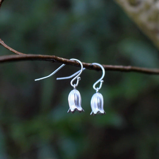 Silver Bluebell Single Drop Earrings