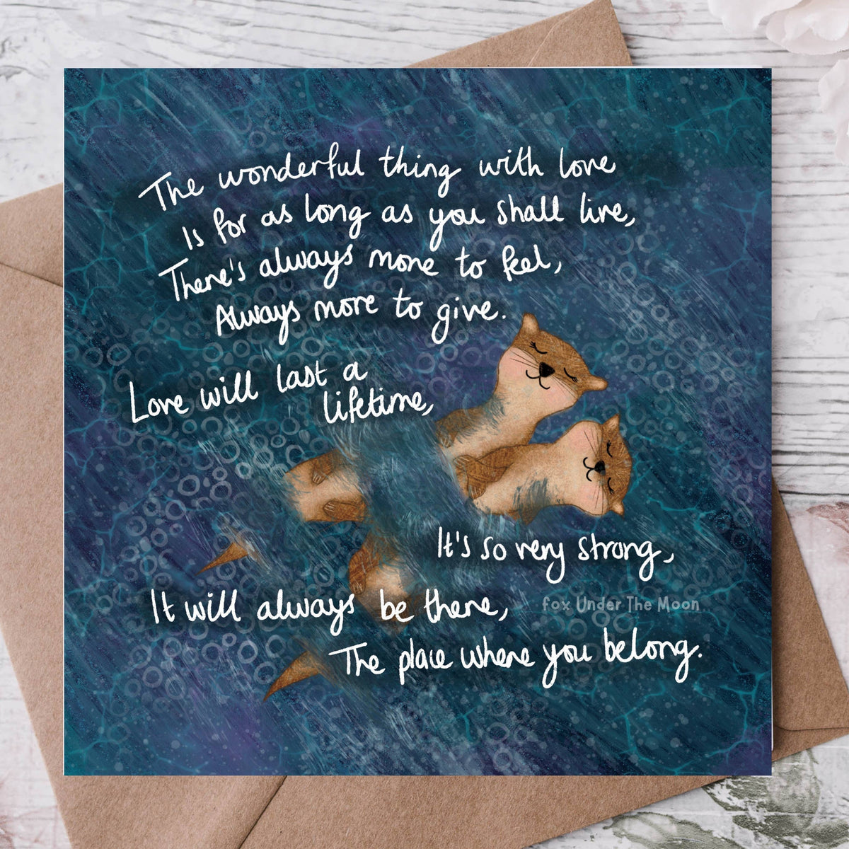 Otters in Love Greeting Card