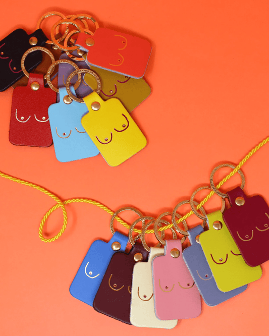 Assorted Boob Leather Keyrings By Ark Colour Design - Pink Poodle Boutique - ARK - KEY - BOOB - ACIDGREEN