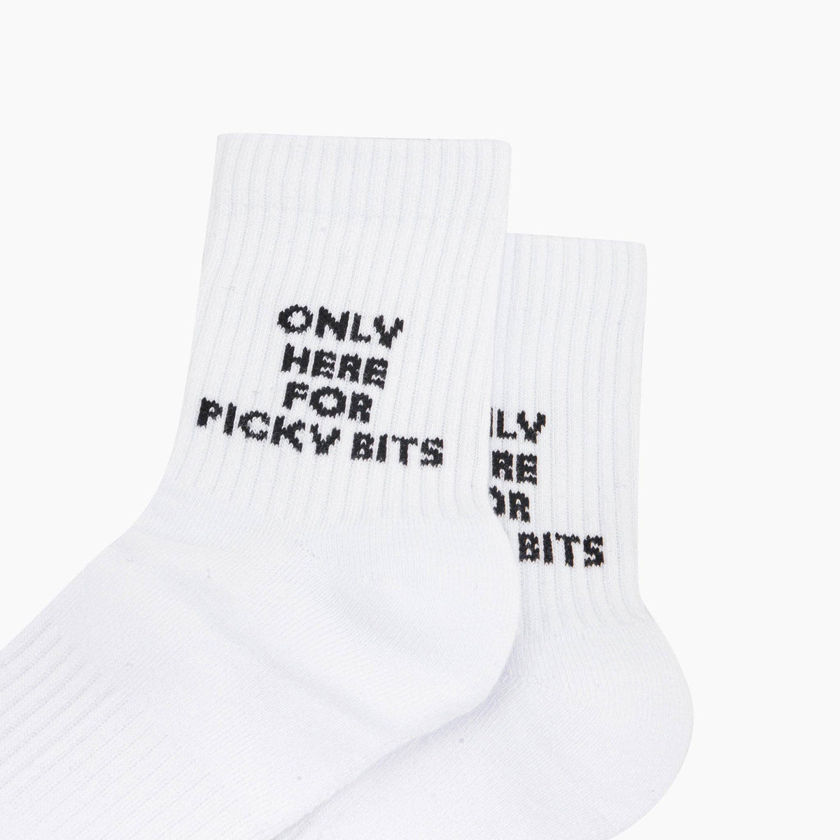 Only Here For Picky Bits Organic Cotton Sports Socks in White