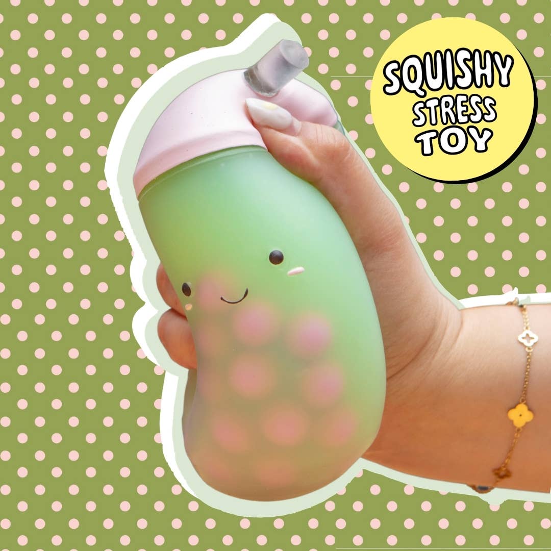 Squishy Matcha Boba Stress Toy
