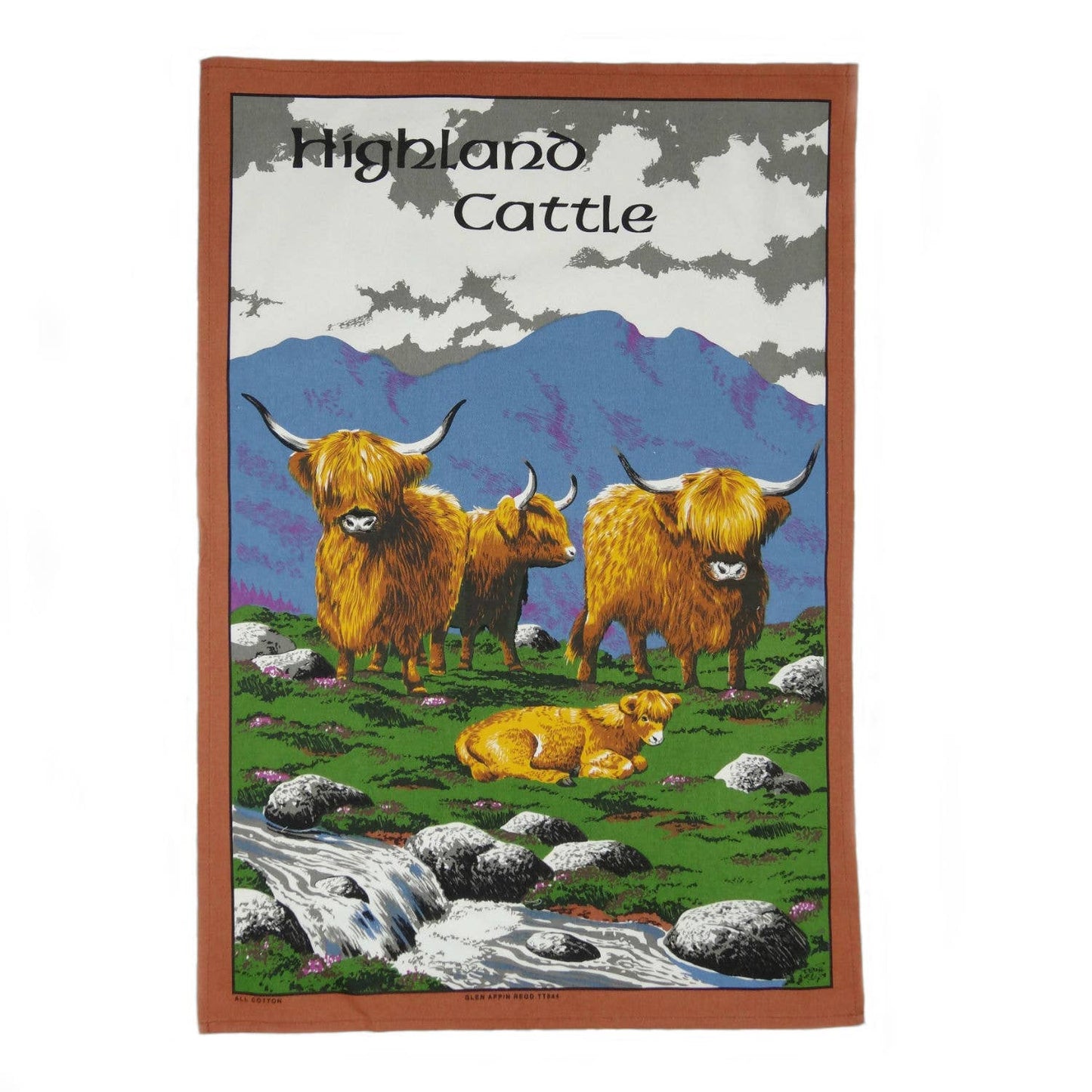 Highland Cattle Cotton Tea Towel