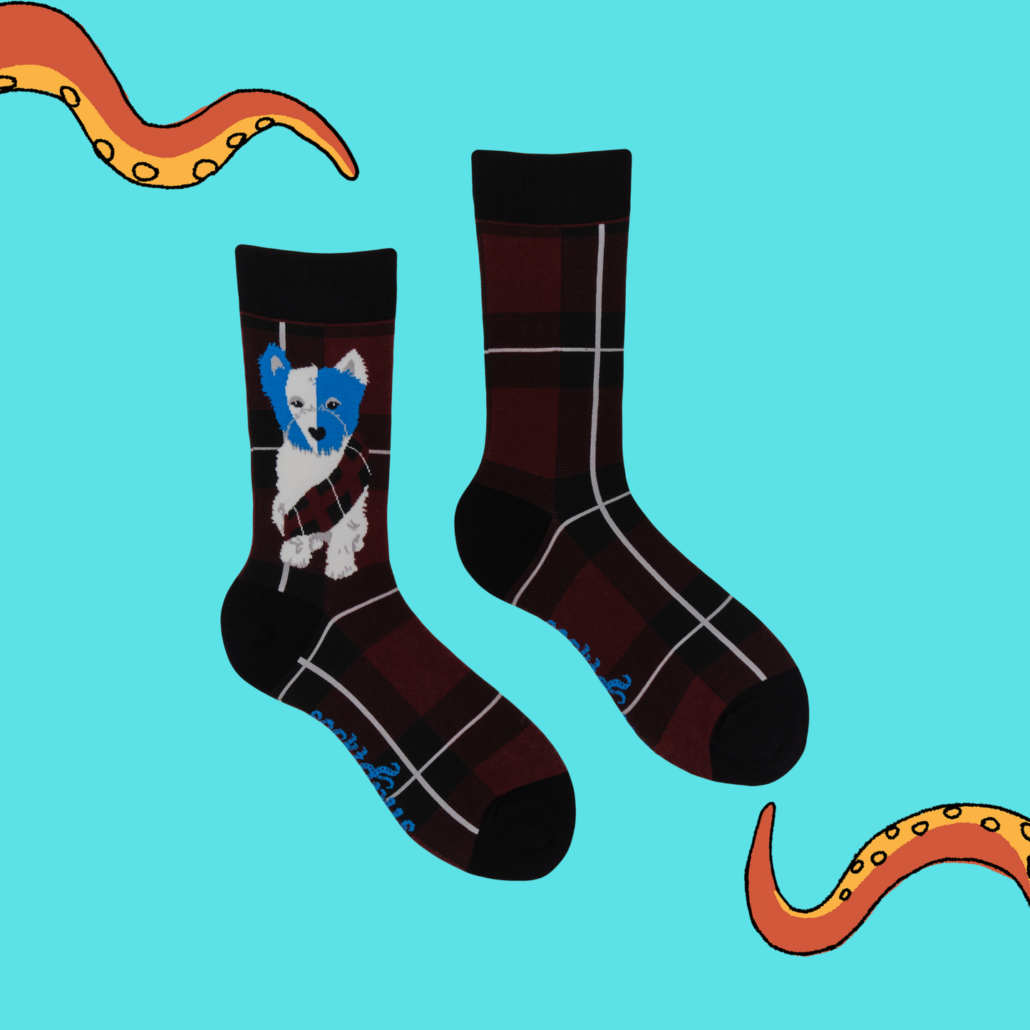 Braveheart Westie Dog Crew Socks