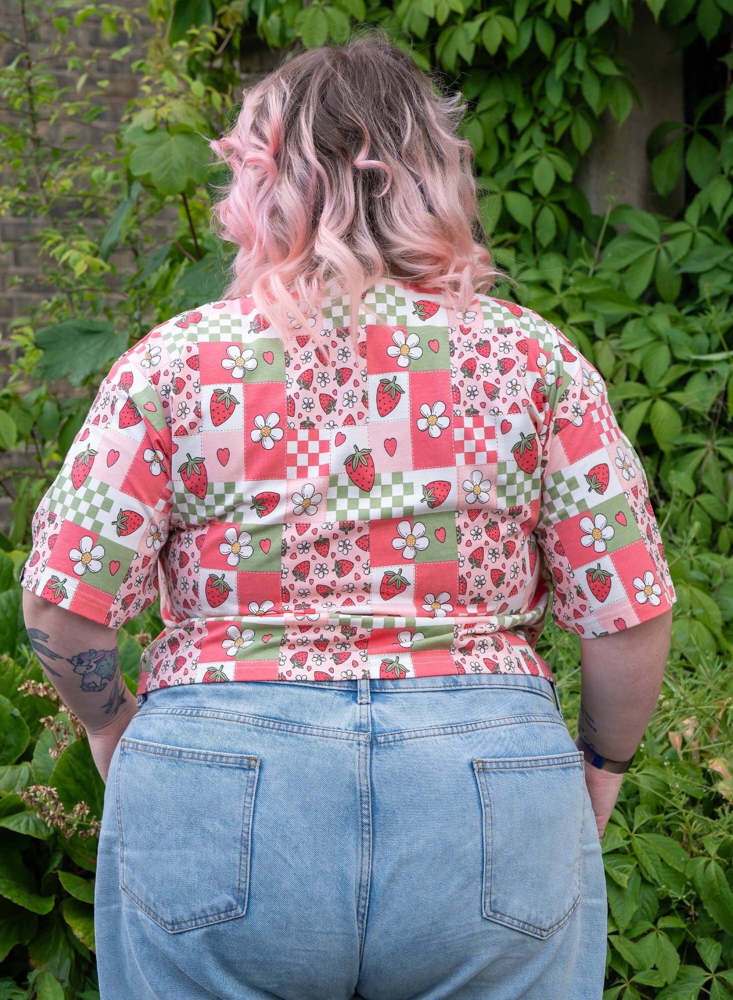 Strawberry Picnic Cropped Boxy Tee By Rebel Romance