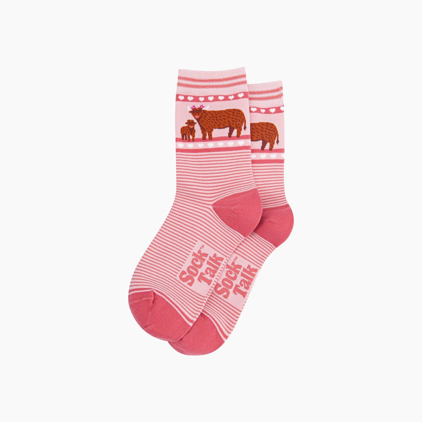 Highland Cow Calf Striped Bamboo Socks