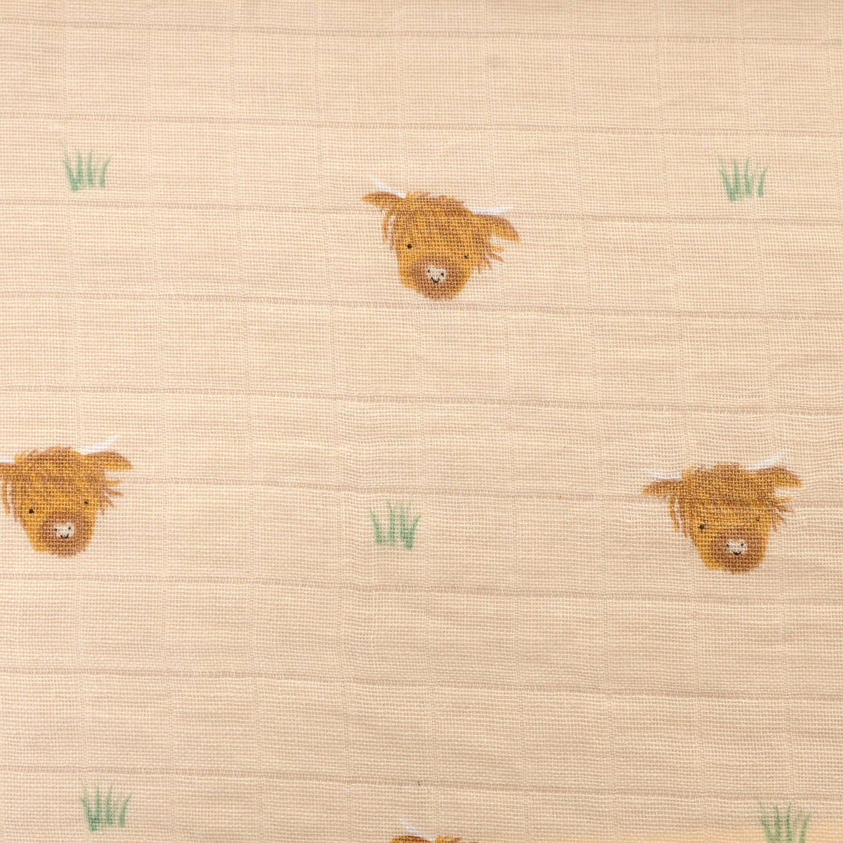 Highland Cow Muslin Baby Blanket