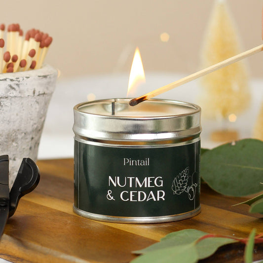 Nutmeg & Cedar Classic Tin Candle
