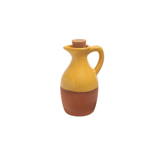 Sintra Glazed Terracotta Oil Drizzler in Ochre Yellow