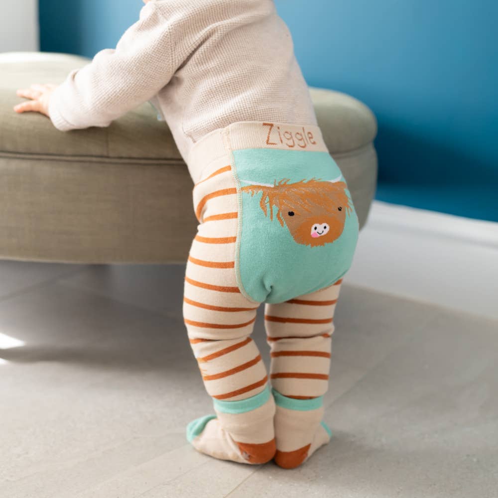 Highland Cow Leggings and Socks Set 0 to 6 Months