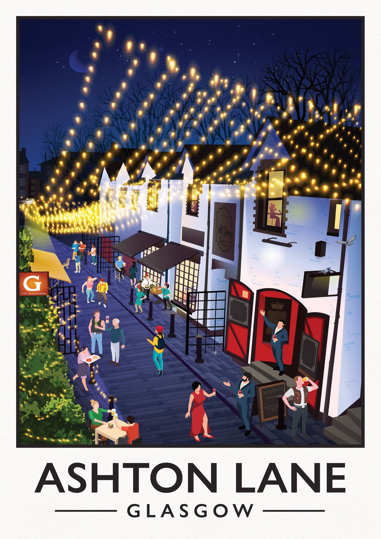 Ashton Lane Glasgow A4 Print