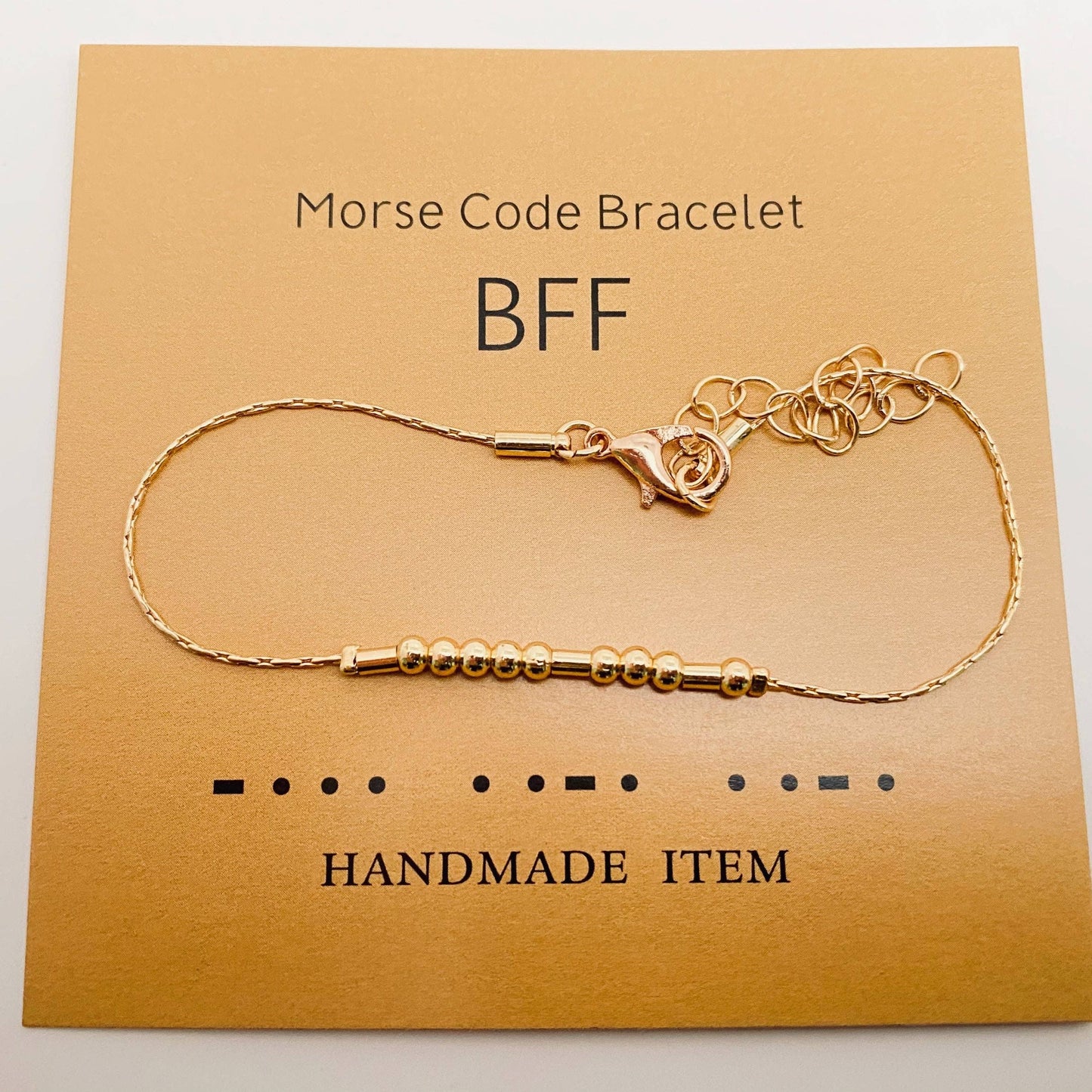 BFF Handmade Golden Morse Code Bracelet