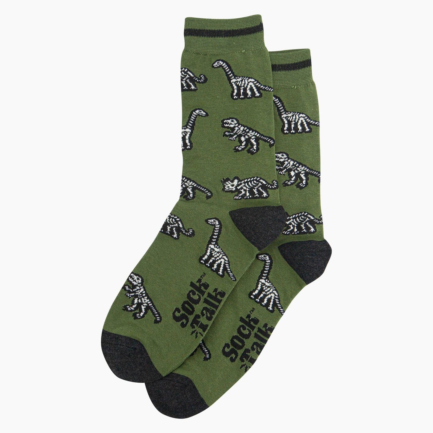 Dinosaur Bones Bamboo Socks in Green