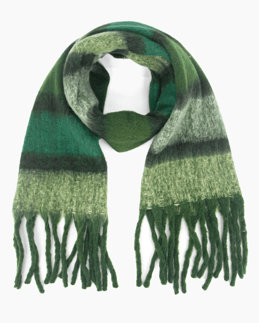 Blair Green Block Stripe Heavyweight Scarf - Pink Poodle Boutique - 1449GR