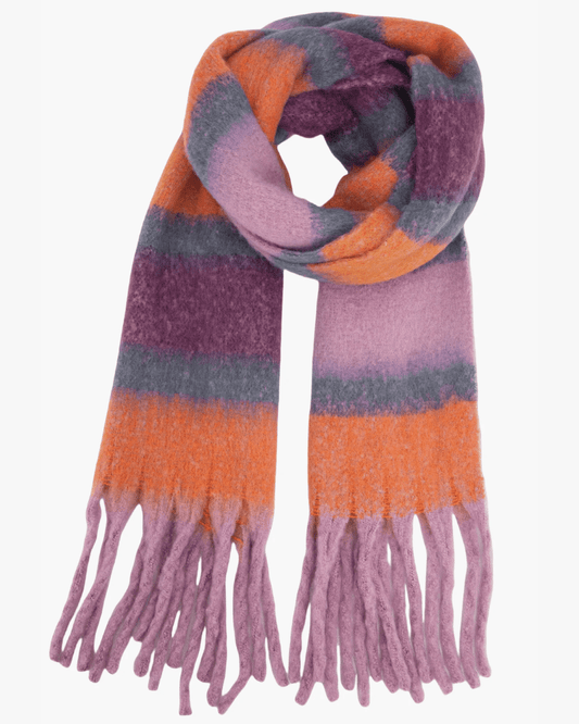 Blair Lilac & Orange Block Stripe Heavyweight Scarf - Pink Poodle Boutique - 1449LO