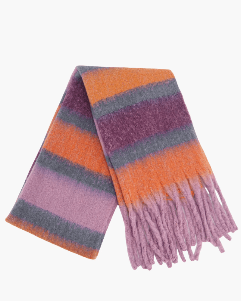 Blair Lilac & Orange Block Stripe Heavyweight Scarf - Pink Poodle Boutique - 1449LO