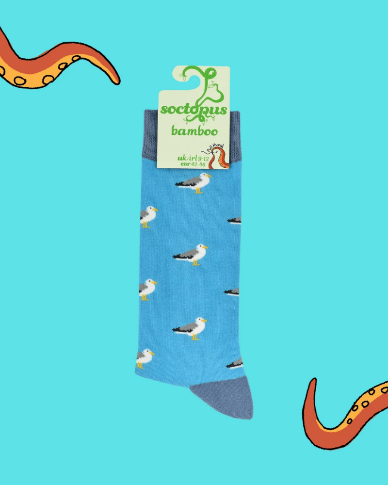 Blue Seagull Bamboo Crew Socks - Pink Poodle Boutique - SB2756L