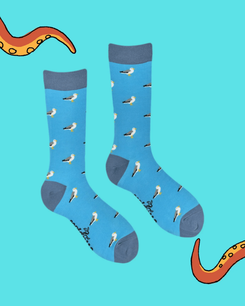 Blue Seagull Bamboo Crew Socks - Pink Poodle Boutique - SB2756L