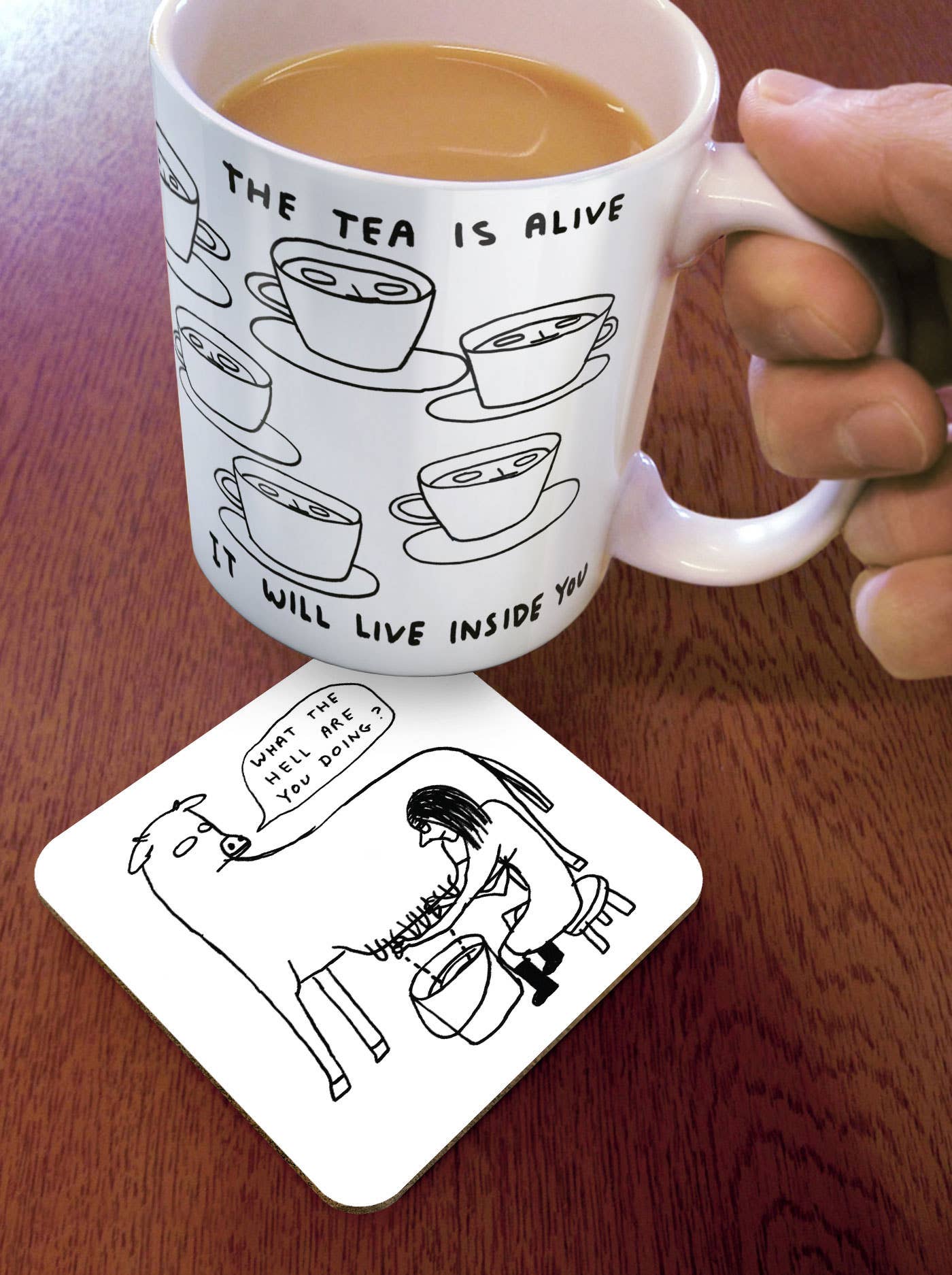 What The Hell Cow David Shrigley Coaster