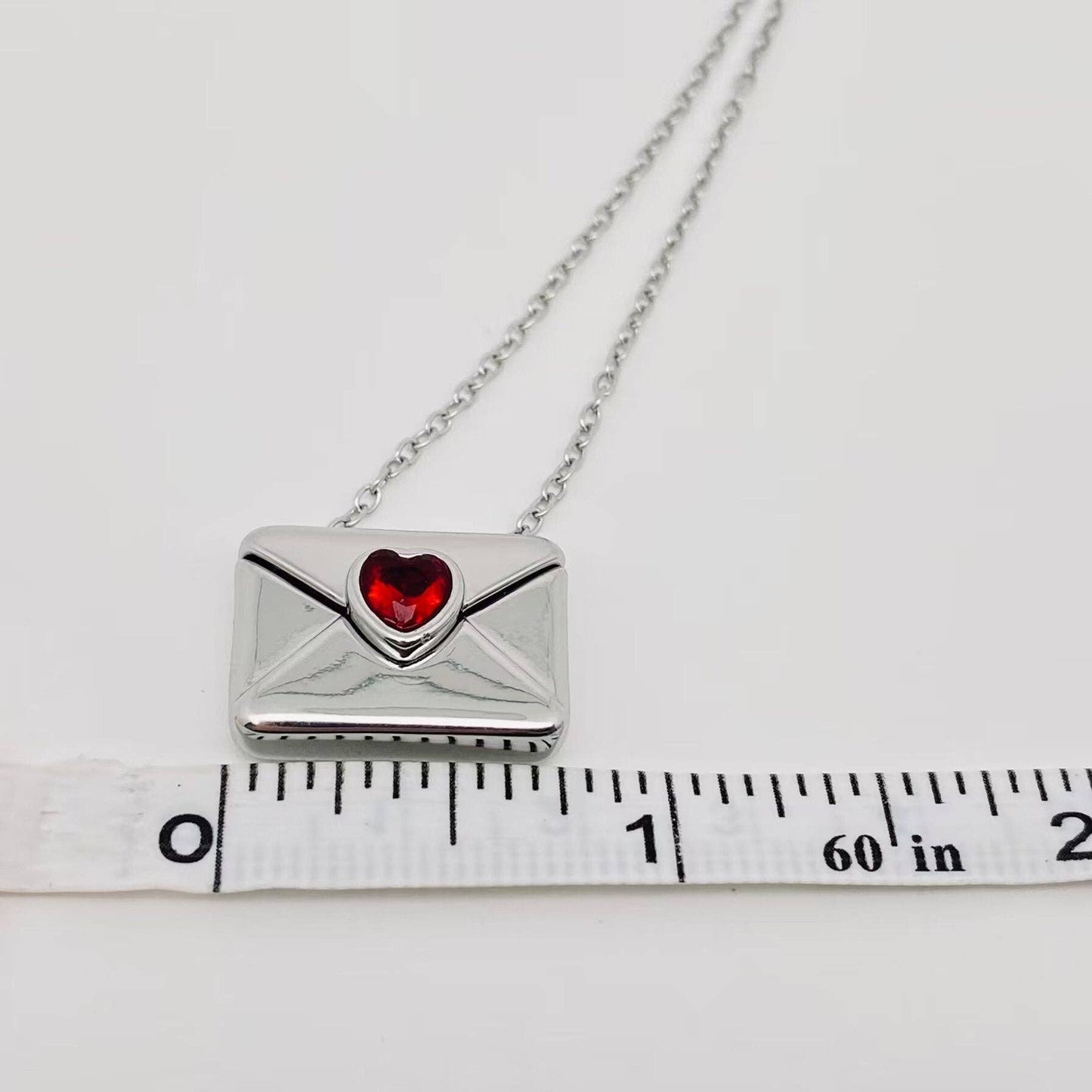 Love Letter Cubic Zirconia Envelope Necklace