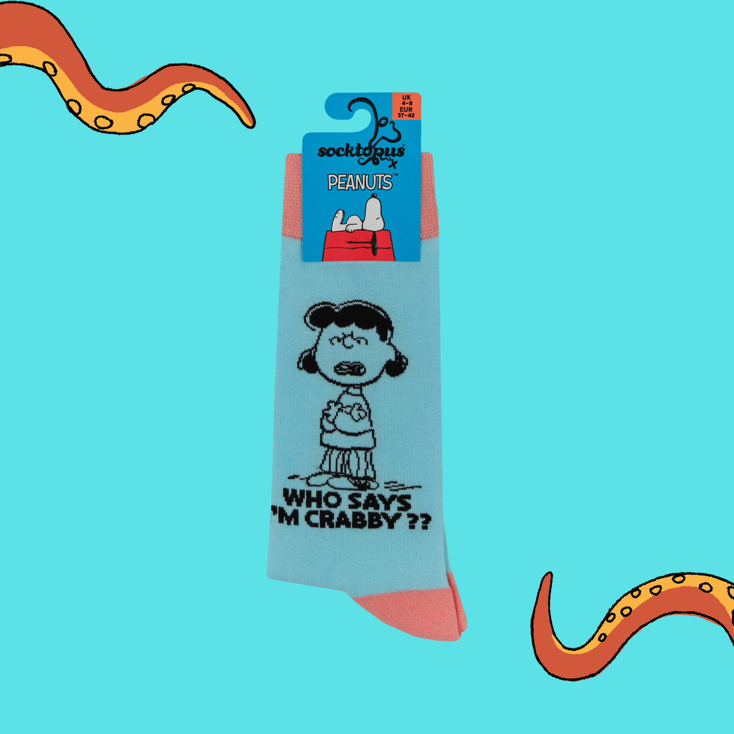 Who Says I'm Crabby Peanuts Crew Socks