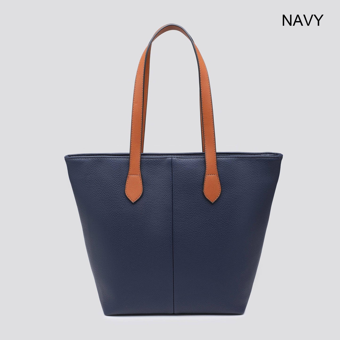 Premium Grade Faux Leather Shopper Bag Tote Bagin Navy