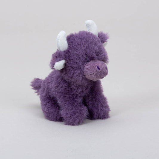 Mini Highland Cow Plush Toy in Purple