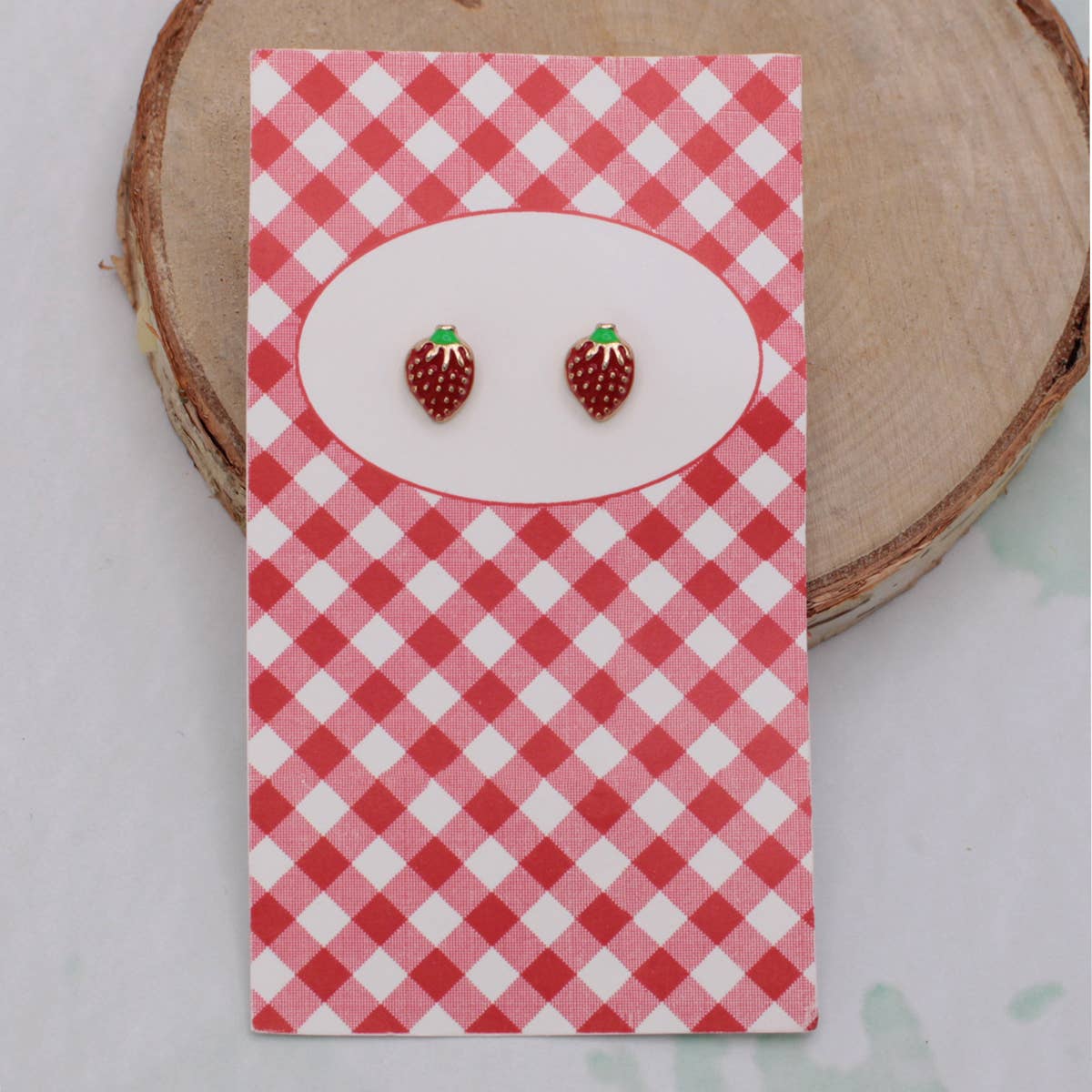 Lovely Day for a Picnic Strawberry Post Earrings