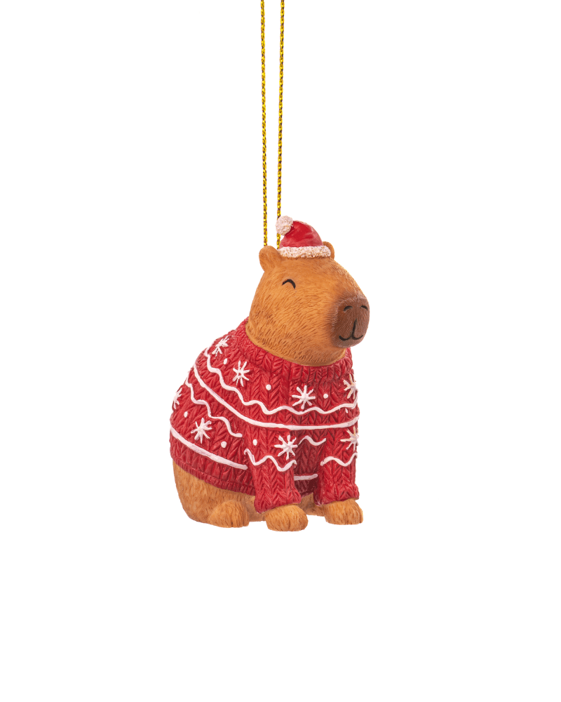 Capybara Hanging Christmas Decoration Assorted - Pink Poodle Boutique - QKXM074