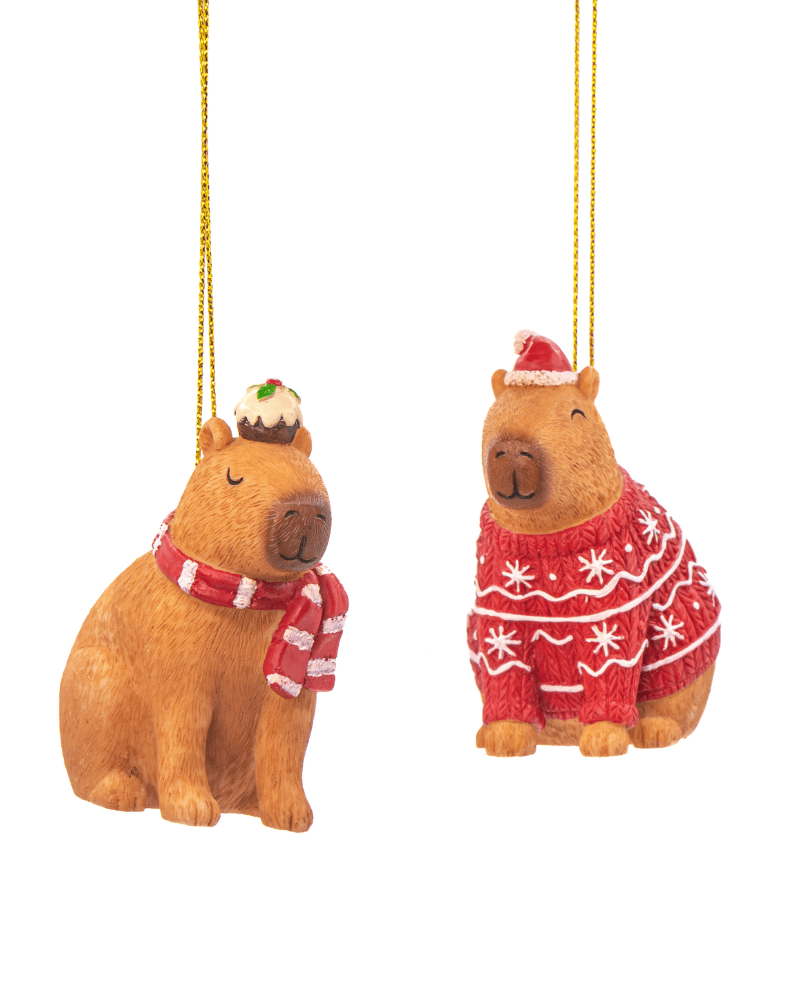 Capybara Hanging Christmas Decoration Assorted - Pink Poodle Boutique - QKXM074