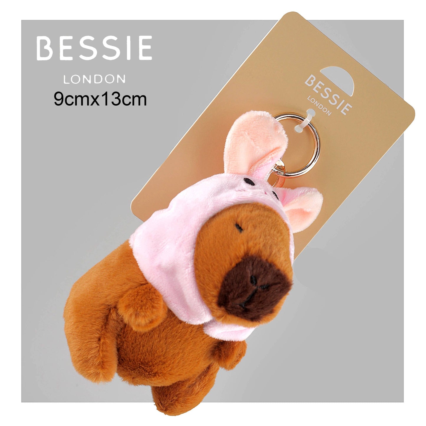 Plush Pink Rabbit Capybara Bag Charm