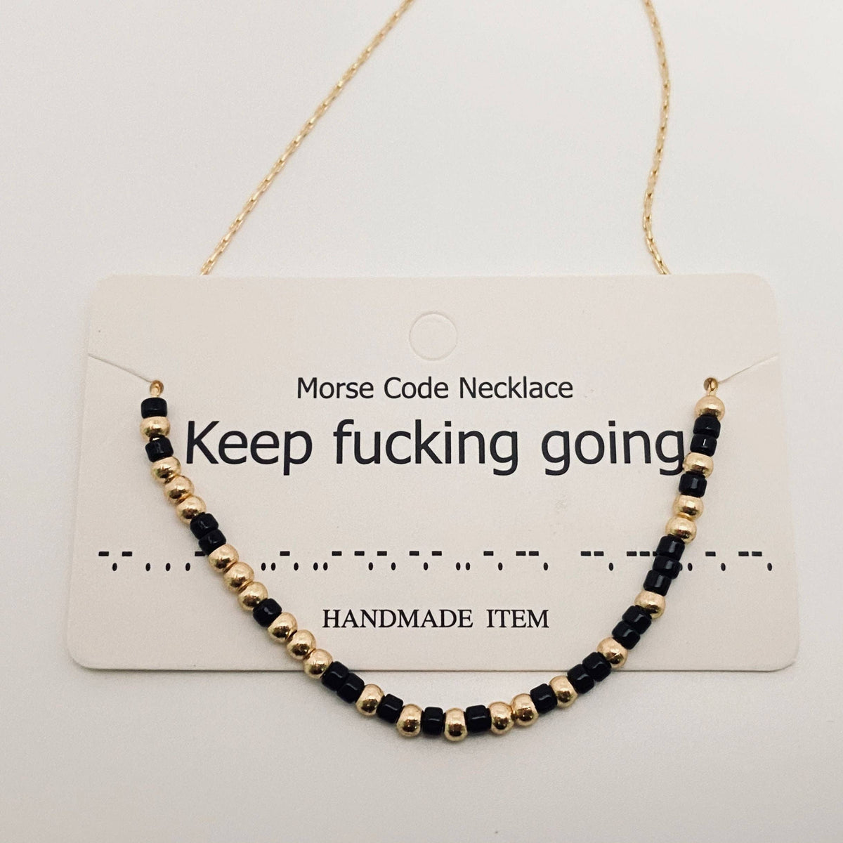 Keep Fucking Going Morse Code Necklace