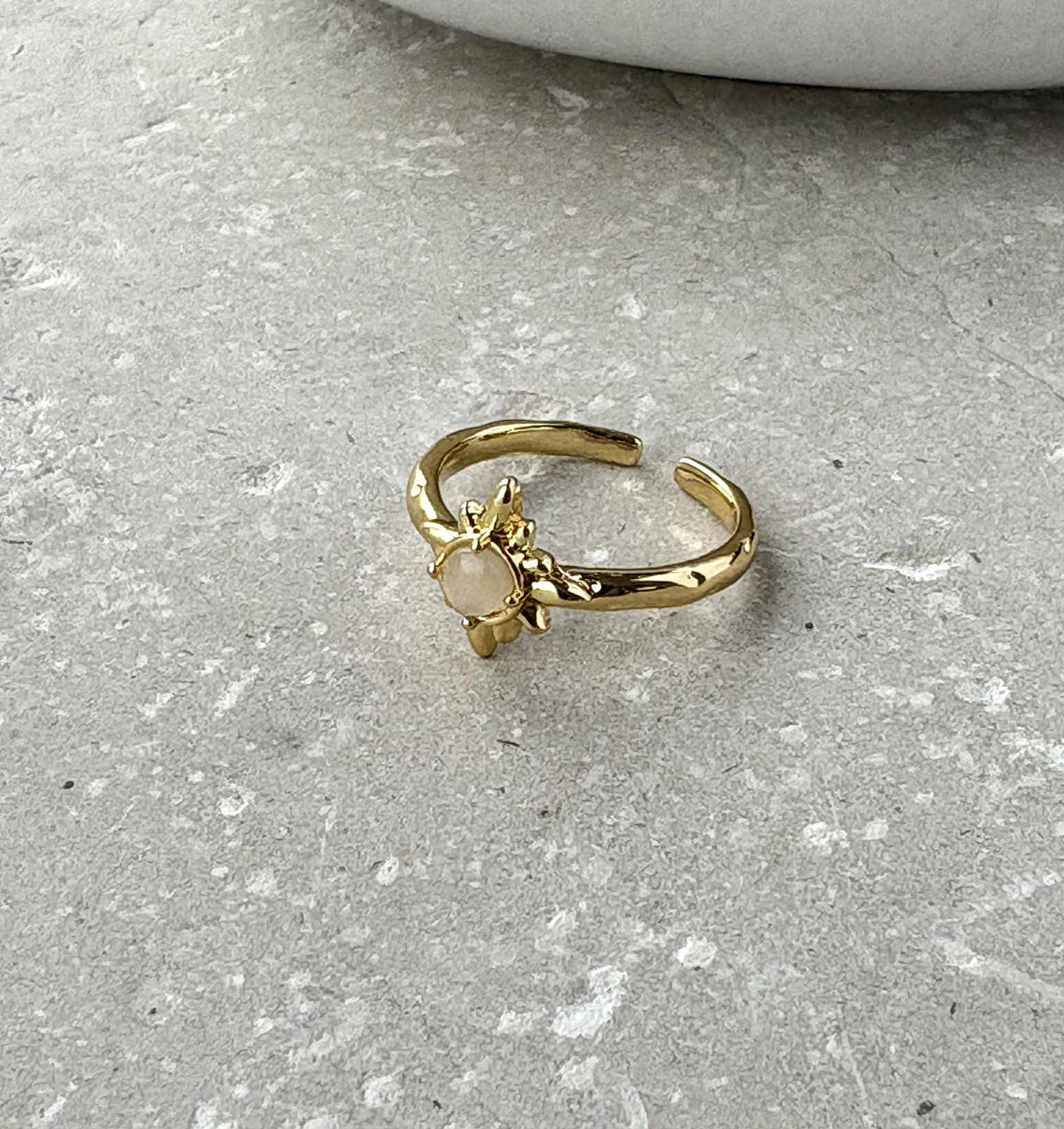 Tarnish Resistant Open Sun Burst Ring in Gold