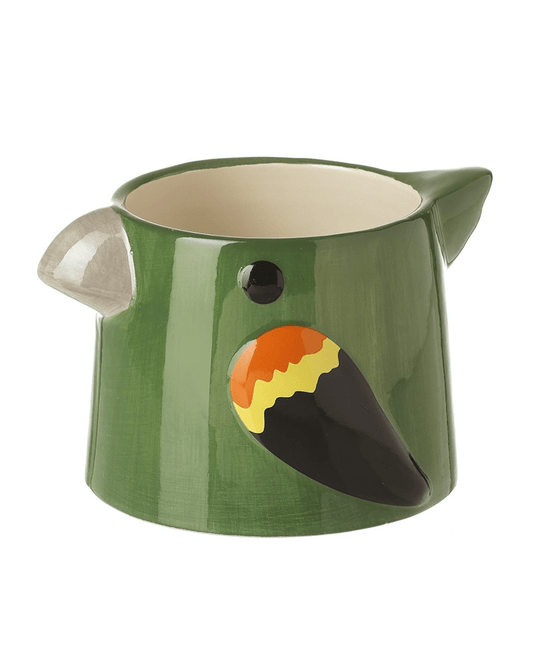 Ceramic Green Parrot Pot - Pink Poodle Boutique - FDT136B