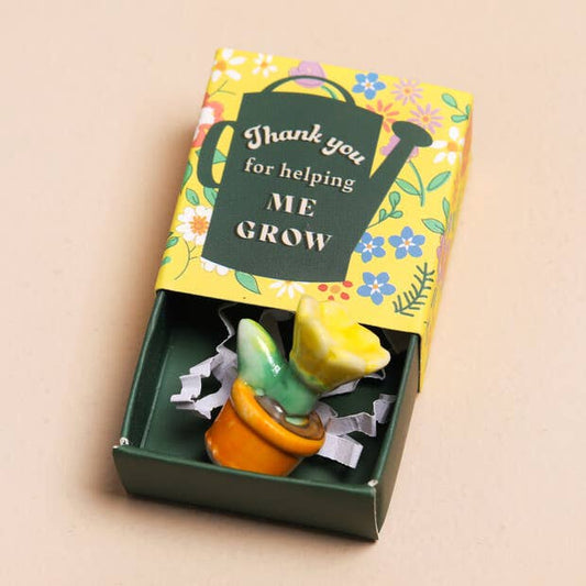 Tiny Matchbox Ceramic Tokens: Plant Pot