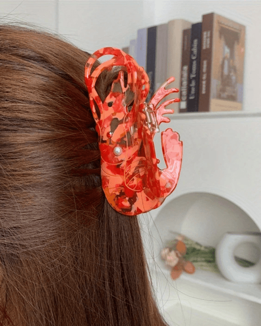 Crayfish Shrimp Hair Claw - Pink Poodle Boutique - CLAW - SHRIMP