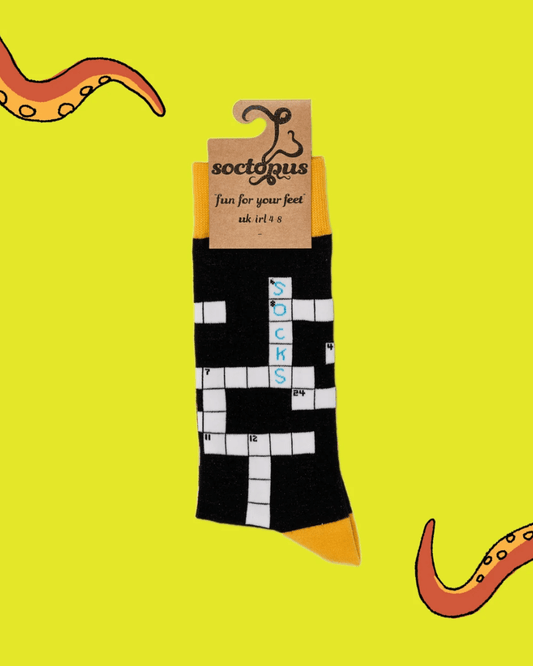 Crossword Puzzle Crew Socks - Pink Poodle Boutique - 