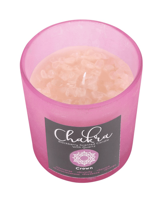 Crown Chakra Blackberry Crystal Chip Candle - Pink Poodle Boutique - CK - 28923