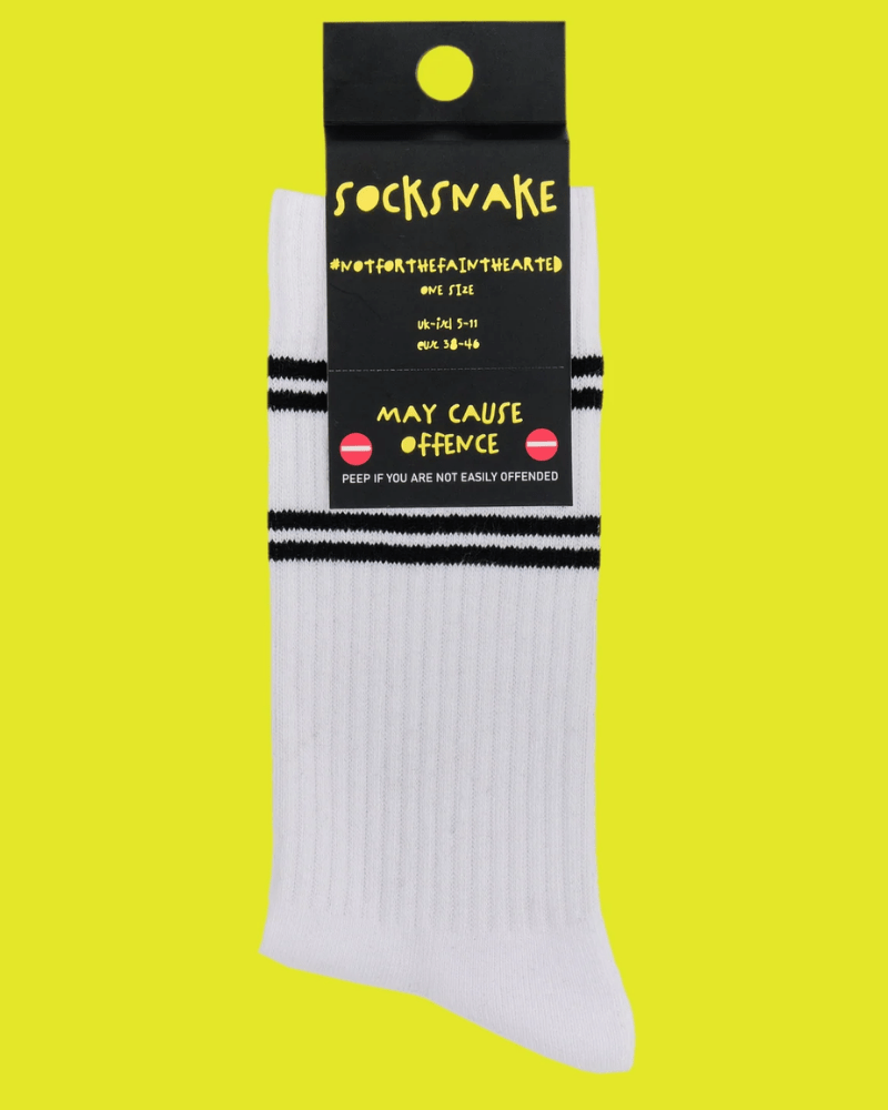 Cunty McCuntface Sweary Sport Socks White & Black - Pink Poodle Boutique - SS002OS-WHITE