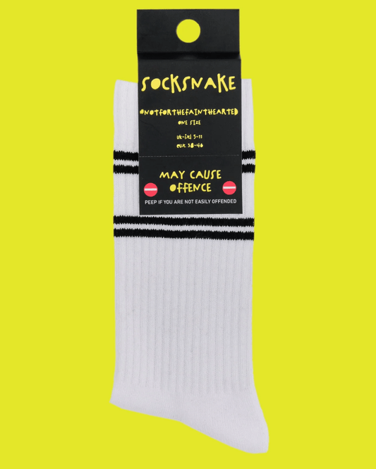 Cunty McCuntface Sweary Sport Socks White & Black - Pink Poodle Boutique - SS002OS-WHITE