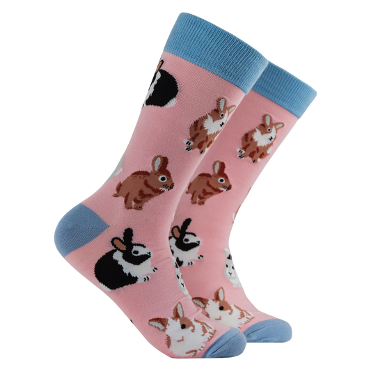 Pink Bunny Bamboo Crew Socks