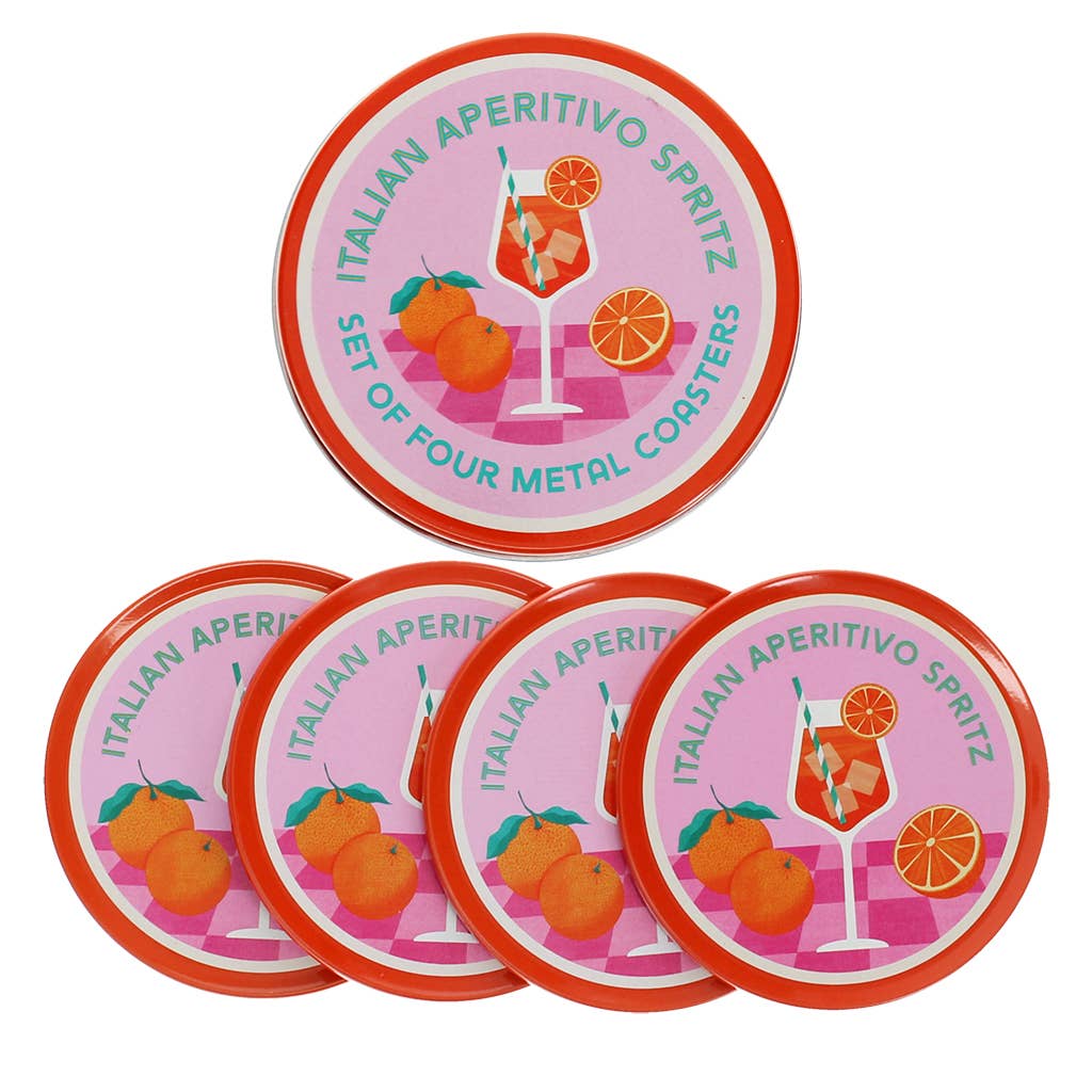 Aperitivo Spritz Metal Coasters Set of 4