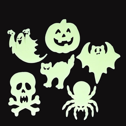 Spooky Glow in the Dark Stick-on Shapes Set of 12
