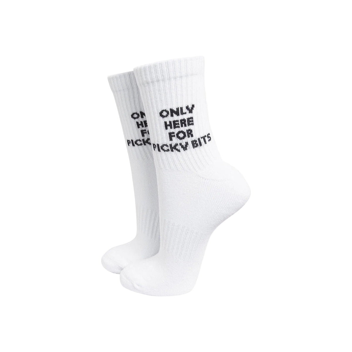 Only Here For Picky Bits Organic Cotton Sports Socks in White