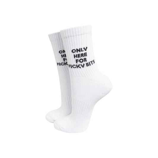 Only Here For Picky Bits Organic Cotton Sports Socks in White