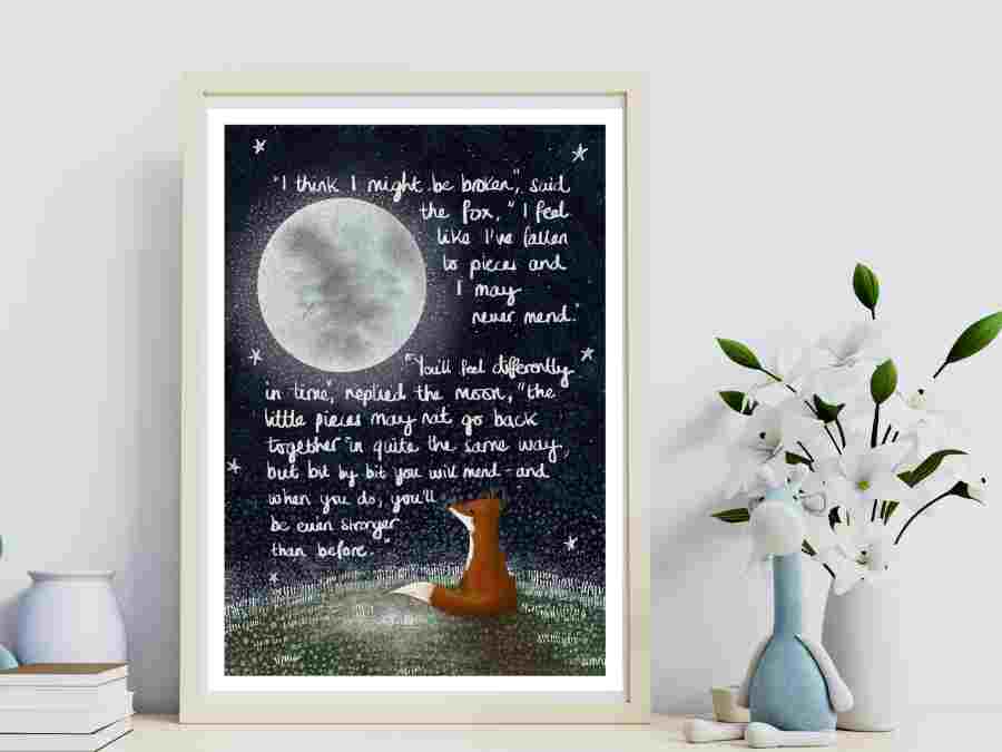 Broken Fox Moon A4 Art Print