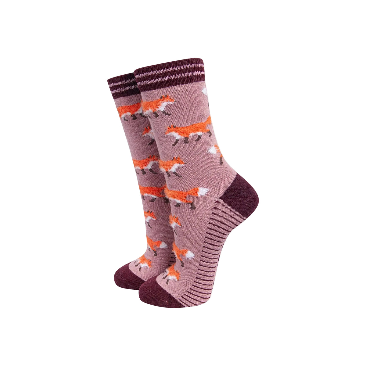 Fox Fluffy Bamboo Socks in Pink
