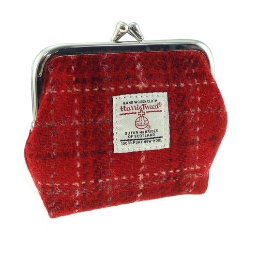 Harris Tweed 'Eigg' Small Clasp Purse in Red